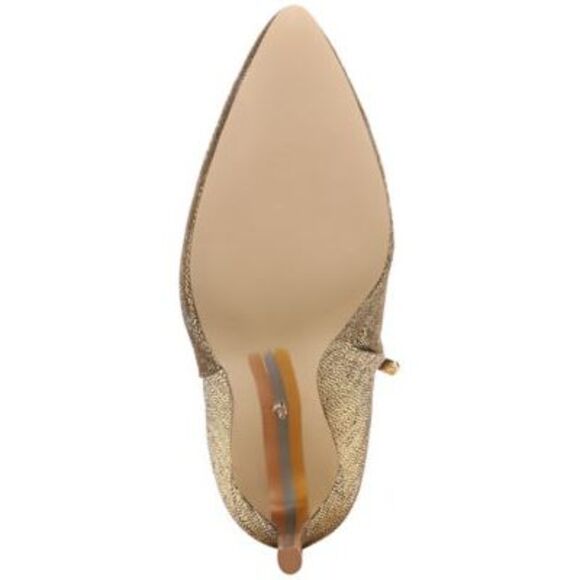 SAM EDELMAN Womens Gold Wrenley Pointed Toe Stiletto Leather Booties 6.5 M - Picture 4 of 4